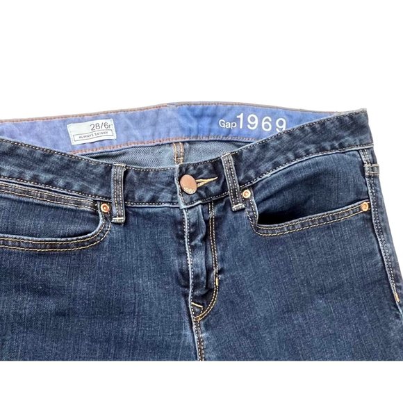 Gap 1969 Always Skinny Dark Wash Jeans Sz. 28/6R - Picture 2 of 4